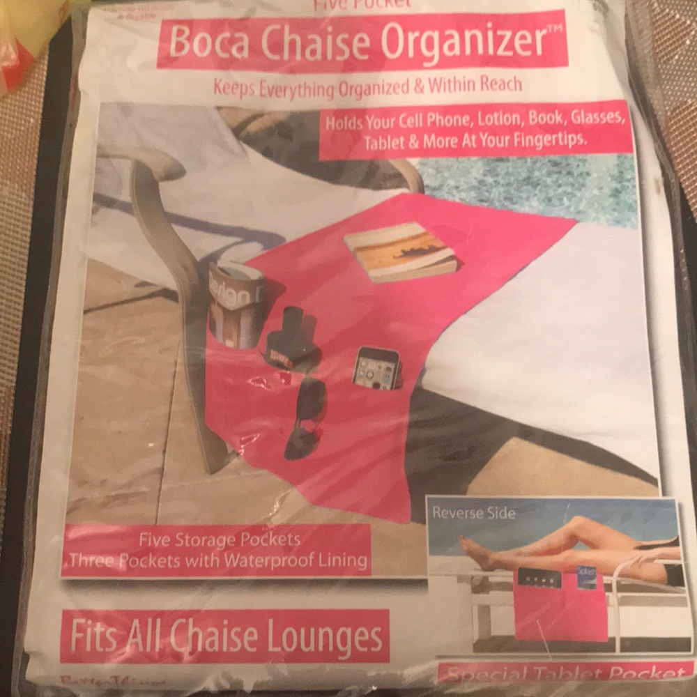 Five pocket chaise organizer